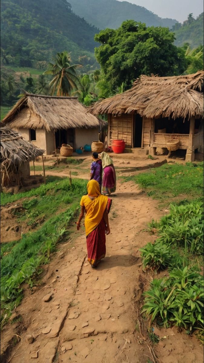 Home Beauty Of Village Life Nature Canvas